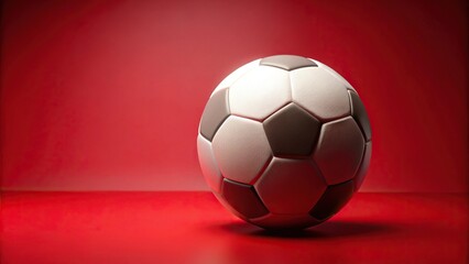 Naklejka premium football ball on red background