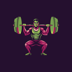 Obraz premium A flat illustration of long jump player 