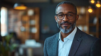 Fototapeta premium businessman in a sleek office engaged in a productive discussion with a colleague surrounded by modern decor showcasing a professional atmosphere
