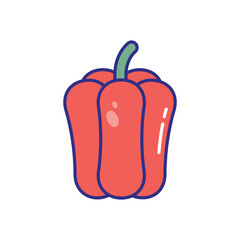 Bell Pepper vector icon stock illustration