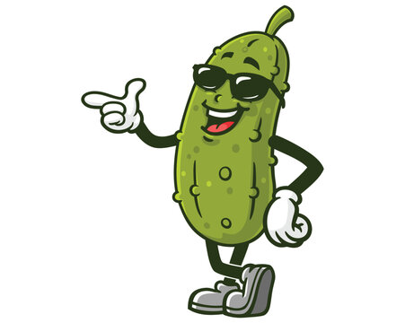 recommend clip art: Pickle with Sunglasses Cartoon Mascot Illustration Character Vector Clip-art Hand-drawn Logo Design
