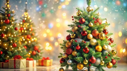 Christmas Tree Watercolor Art - Isolated Holiday Decor for Merry Christmas Celebrations