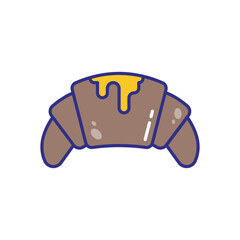 Croissant vector icon stock illustration