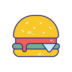 Burger vector icon stock illustration