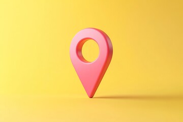 Fototapeta premium Closeup photo of map pin on yellow background