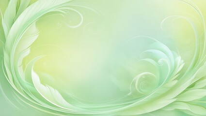 Abstract light green floral gradient background. Generative Ai.