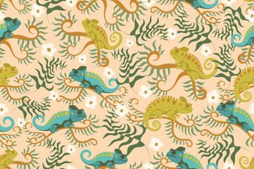 chameleon seamless pattern