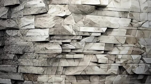 Macro shoot of monochromatic stone texture with geometric patterns creating a rugged abstract motion background