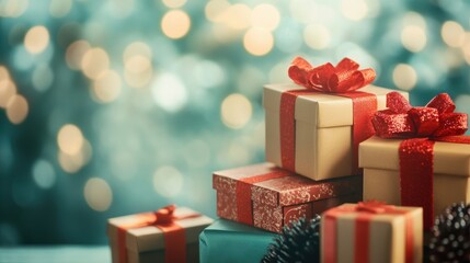 Gift box for holiday closeup view