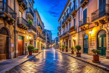 Obraz premium Taranto's Main Downtown Street in Serene Isolation - Urban Landscape Photography