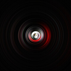 Colorful radial motion effect. Abstract rounded background. Color curves and sphere.