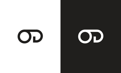 Fototapeta premium OD logo, monogram unique logo, black and white logo, premium elegant logo, letter OD Vector