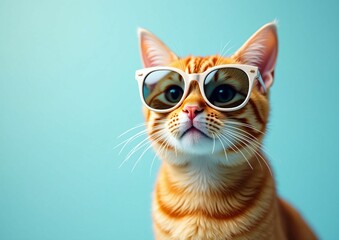 Stylish Cat Wearing Sunglasses – A Cool and Humorous Illustration