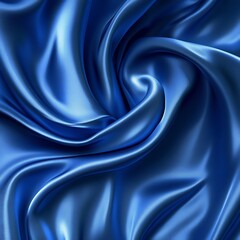 Obraz premium A smooth, shiny blue satin fabric with elegant folds and curves.