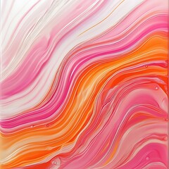 Obraz premium A vibrant abstract design featuring flowing waves of pink and orange hues.