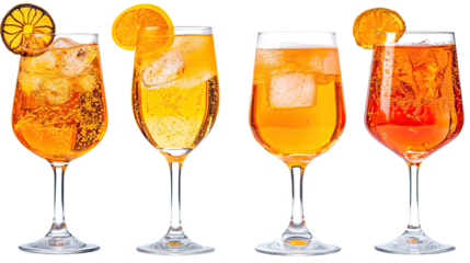 Refreshing Aperol Spritz Cocktails Served in Elegant Glasses Generative AI