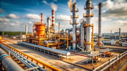 Tilt-Shift Oil Refinery Plant in Industrial Zone - A Unique Perspective