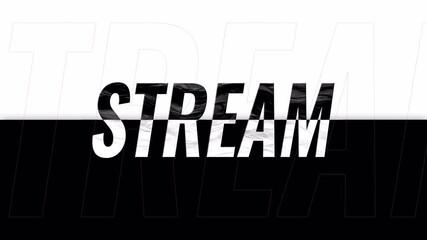 Animation stream starting soon text.Seamless loop.alpha channel at the end.text reveal with masks.Minimal.Black and white background.