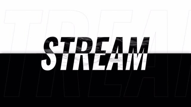 Animation stream starting soon text.Seamless loop.alpha channel at the end.text reveal with masks.Minimal.Black and white background.