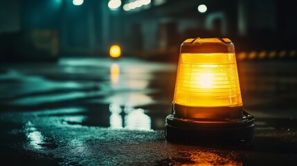 Yellow light background. Yellow siren