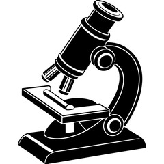 Microscope silhouette vector