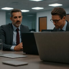 businessman working on laptop computer