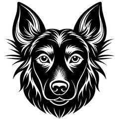  Dog head silhouette vector illustration