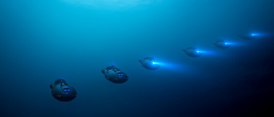 Hydrogen-powered underwater rovers illuminate the deep sea exploration, mapping the ocean floor with zero emissions.