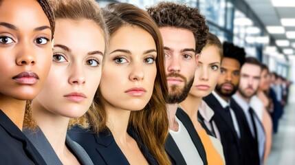 Obraz premium Diverse and Confident Professionals Networking in Modern Office Lobby