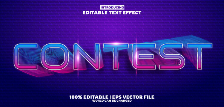contest new editable text effect in new modern trend style