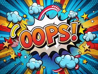 Fototapeta premium Transform your designs with a whimsical Oops Comic Style text effect that adds a surreal twist. Perfect for creative projects, it captivates and
