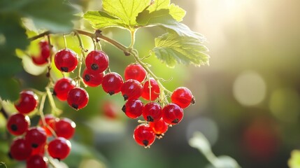 Garden branch with red currants.