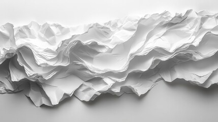crumpled and creased white paper forming a blank canvas ready for artistic expression or written ideas emphasizing simplicity and creativity