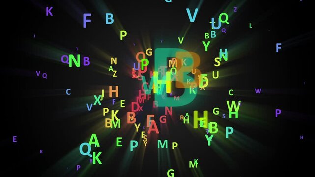 Alphabets and Numbers Flying Background