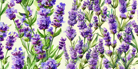 Obraz premium Lavender fields in bloom, showcasing vibrant purple blossoms during springtime
