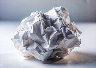 Crumpled White Paper Texture Background for Creative Projects