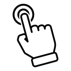 hand icon. hand touch. outline design style. Suitable for design materials, touches, markers. vector design template