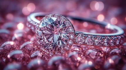 Fototapeta premium diamonds sparkling under soft lighting for couples on valentines day the luxurious gems symbolize love and commitment set against a romantic backdrop that enhances their brilliance