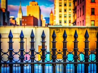 Obraz premium Urban Exploration: New and Old Fence Silhouette on White Background for Architectural Photography