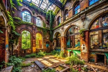 Fototapeta premium Urban Exploration of Abandoned Bartholin Structures: A Journey Through Forgotten Spaces