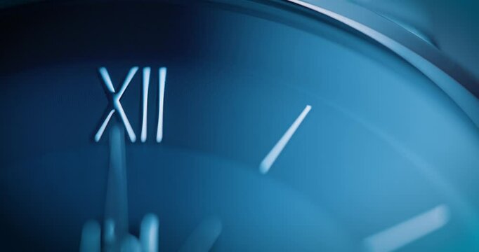 Close up of a ticking watch face