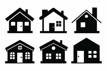 Home icon vector set, House symbol. Vector illustration

