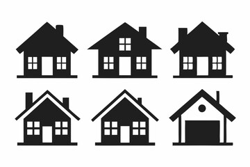 Home icon vector set, House symbol. Vector illustration

