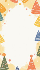 Obraz premium Playful banner with colourful party hats and light, festive elements.