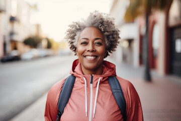Fototapeta premium Portrait of a middle aged body positive African American woman