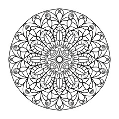 Elegant Floral Mandala with Layered Petal Patterns