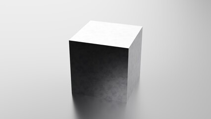 3d render Metal cube. Computer generated