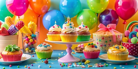 Delicious Birthday Treats - Colorful Food Photography for Happy Birthday Card Designs