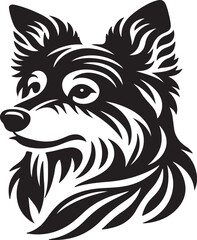 Dog silhouette vector art style on transparent background