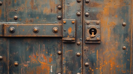 Fototapeta premium Open metal door w/ lock